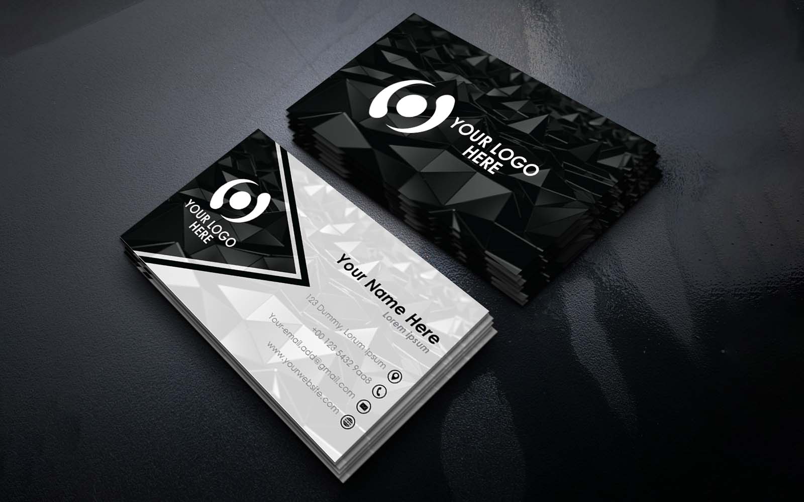 Professional Black Luxury Business Card Design -  Corporate Identity