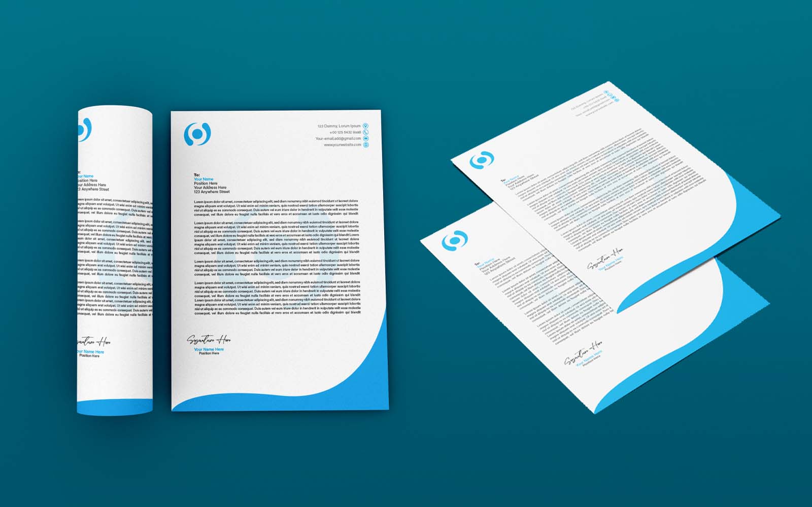 Professional Blue Company Letterhead - Corporate Identity