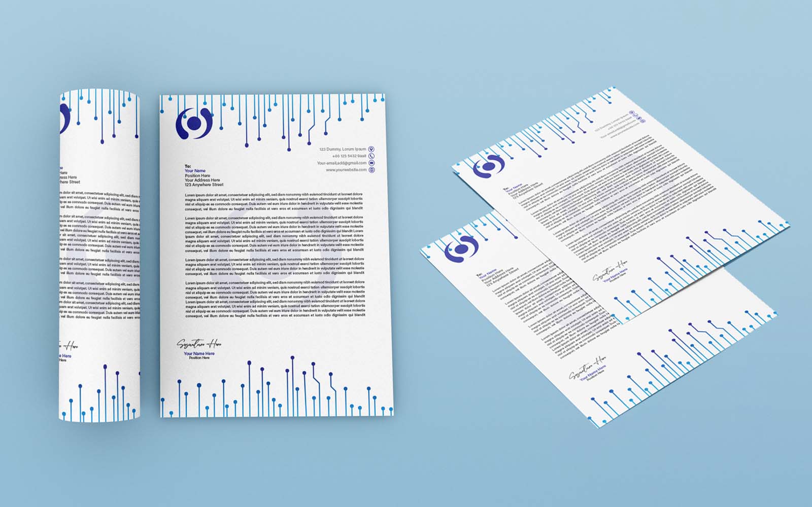 Professional And Creative Technology Company  Letterhead- Corporate Identity