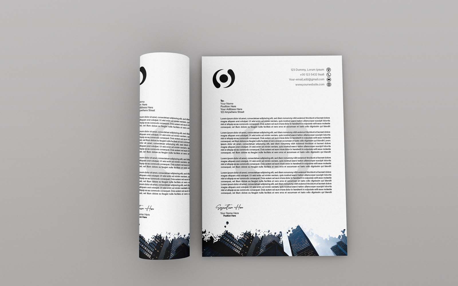 Creative Black Company Letterhead - Corporate Identity