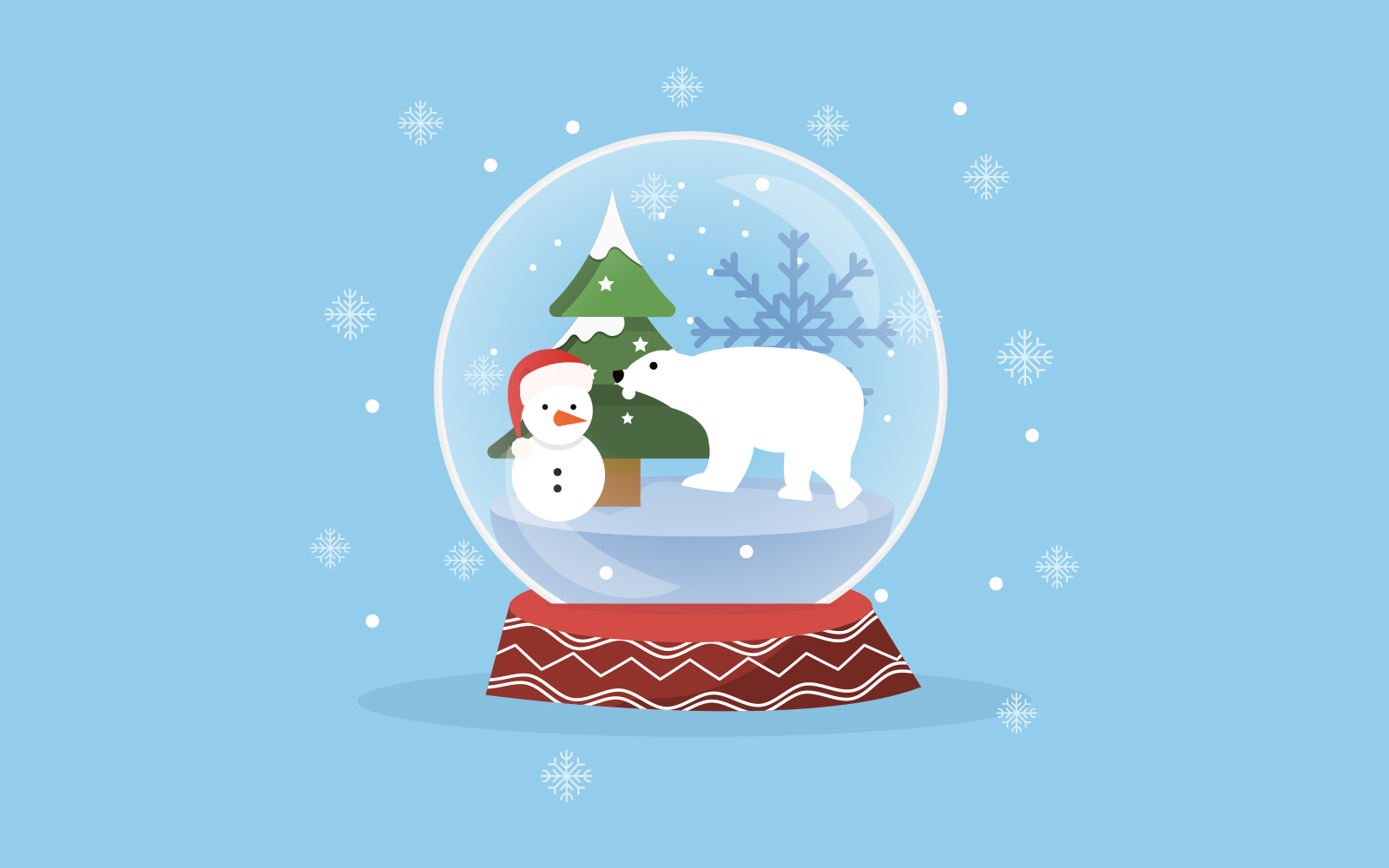 Christmas snowball illustration