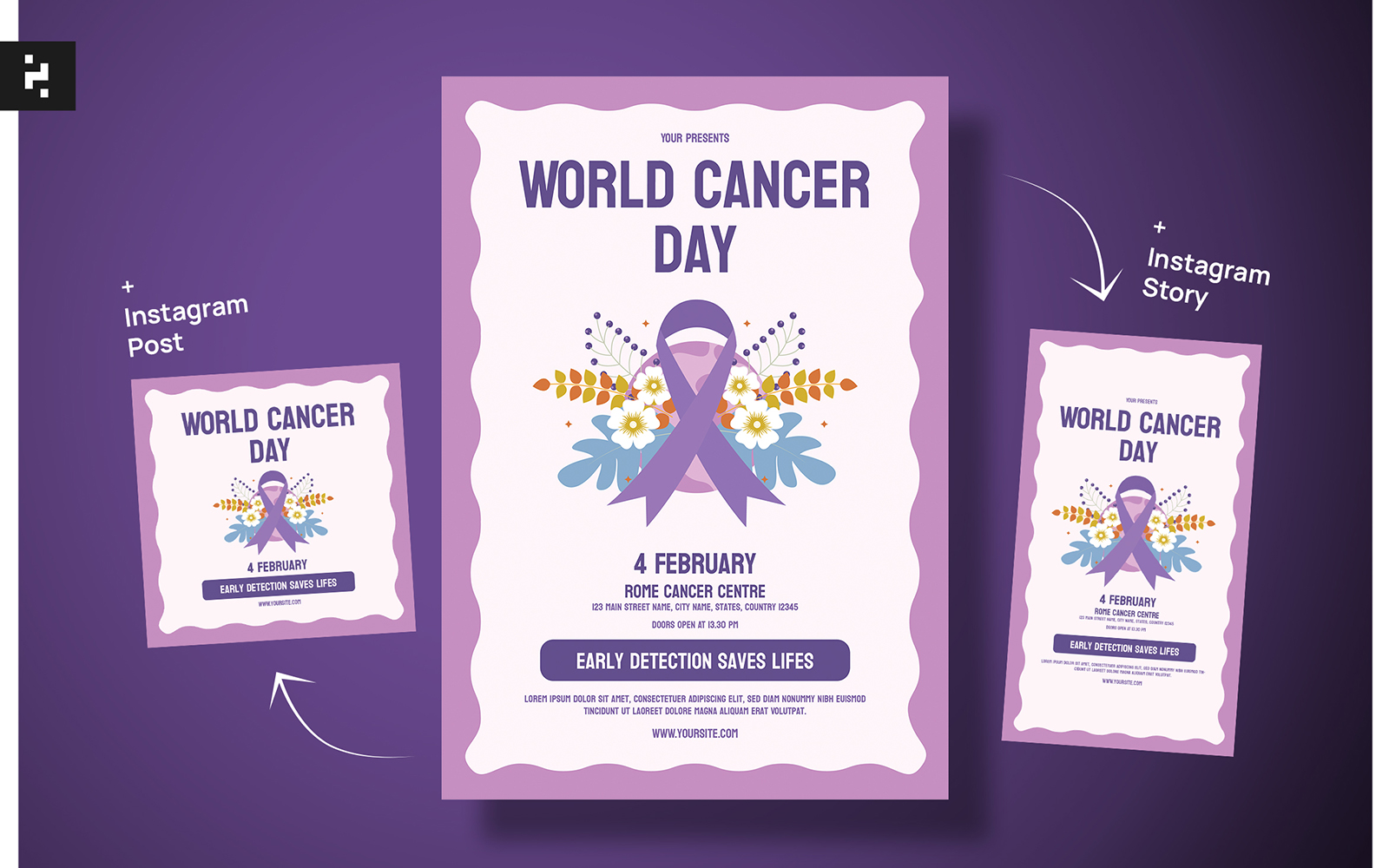 World Cancer Day Flyer Template