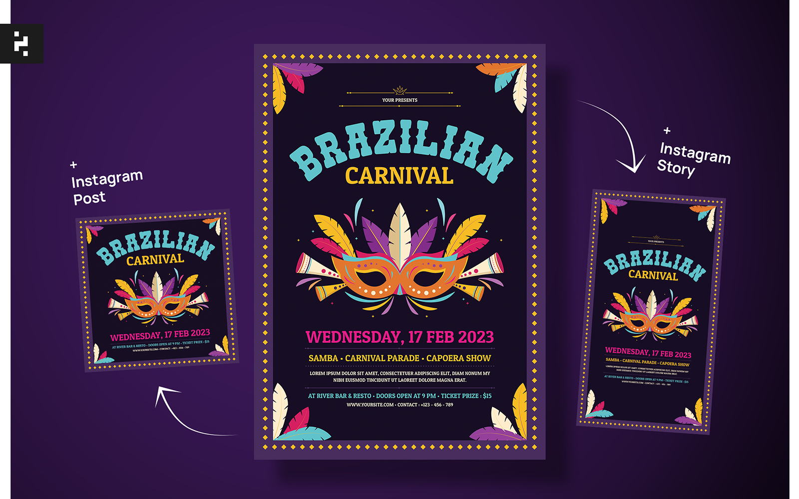 Brazilian Carnival Party Flyer