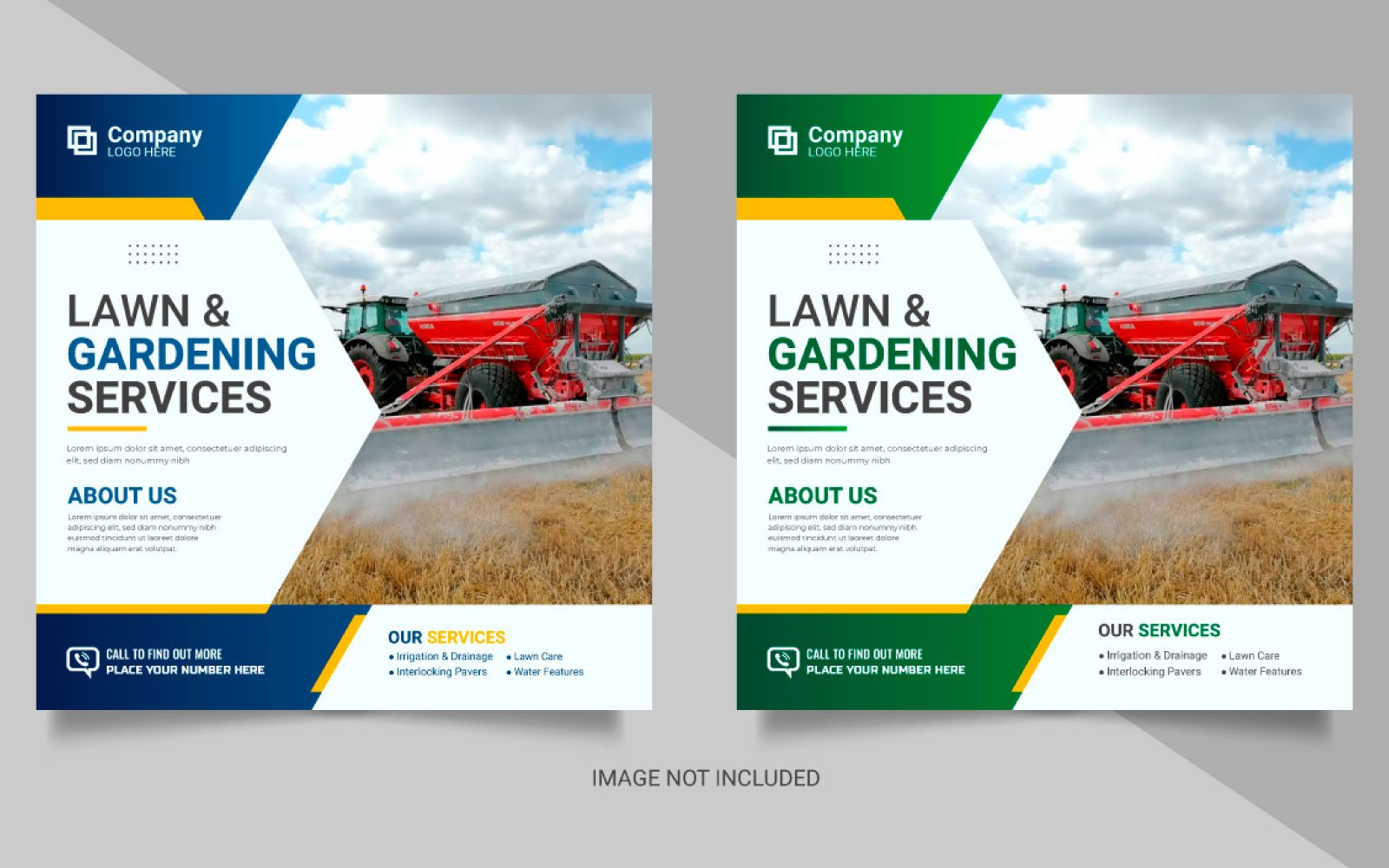 Agriculture service social media post  or lawn mower gardening landscaping banner