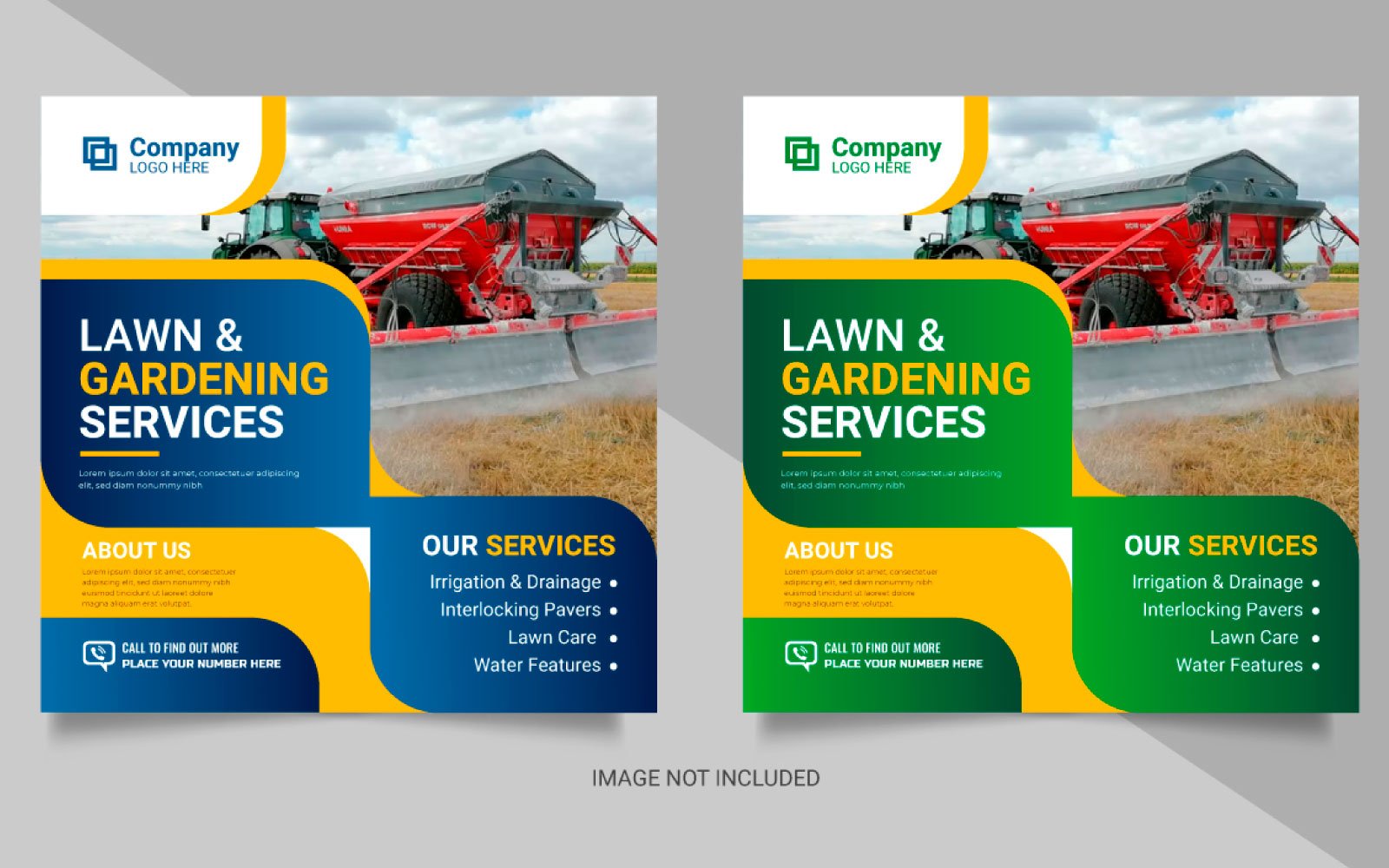 Agriculture service social media post banner or lawn mower gardening  banner