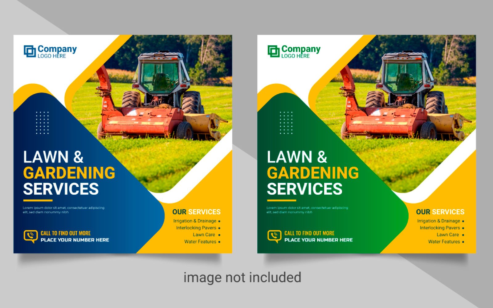 Agriculture service social media post banner or lawn mower gardening  banner style