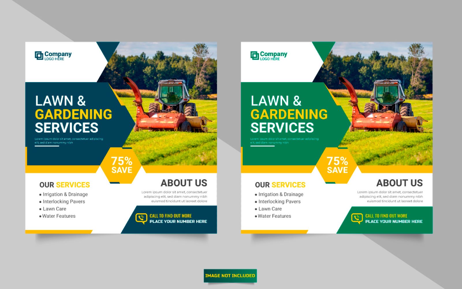 Vector Agriculture service social media post banner or lawn mower gardening  banner