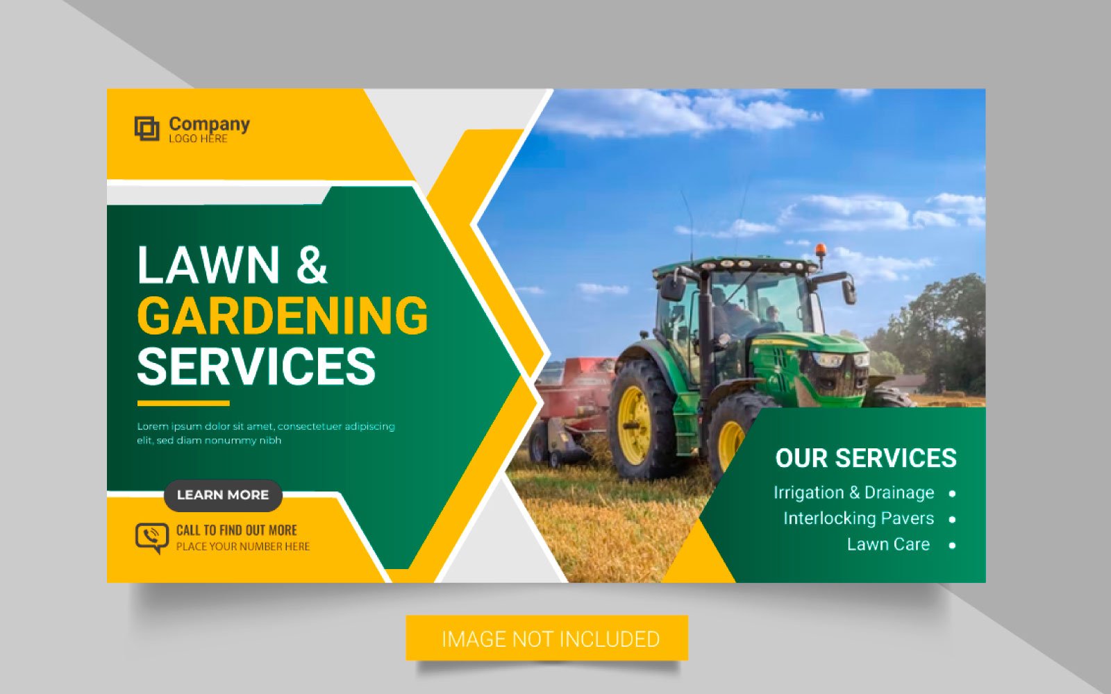 Agriculture service web banner  or lawn mower gardening social media post banner  vector