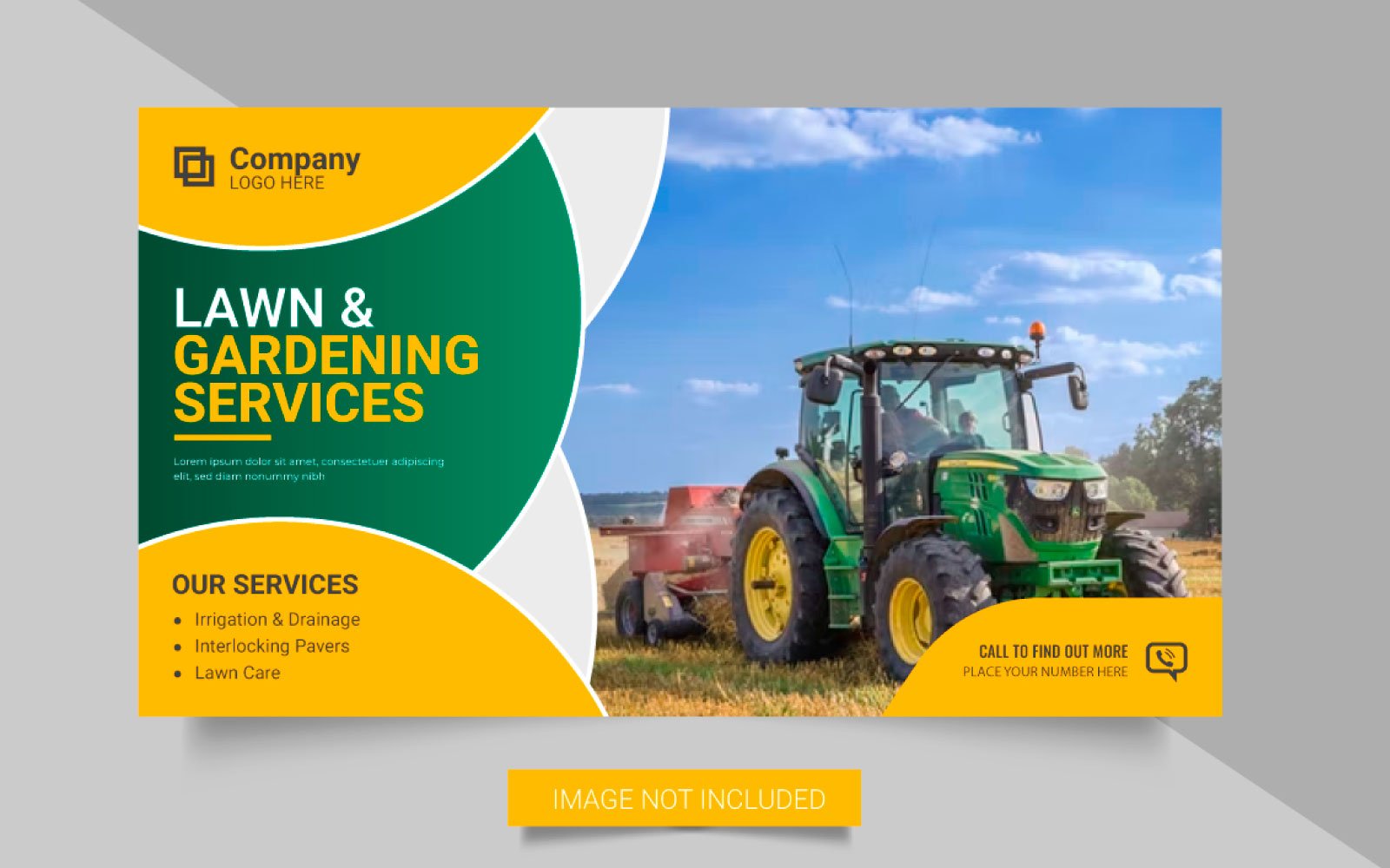 Vector Agriculture service web banner  or lawn mower gardening social media post banner