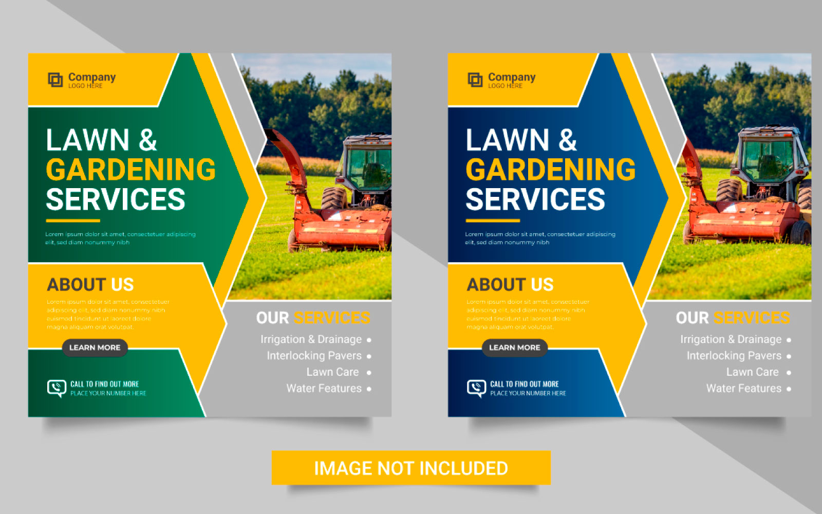 Agriculture service social media post banner  or lawn mower gardening landscaping banner  design