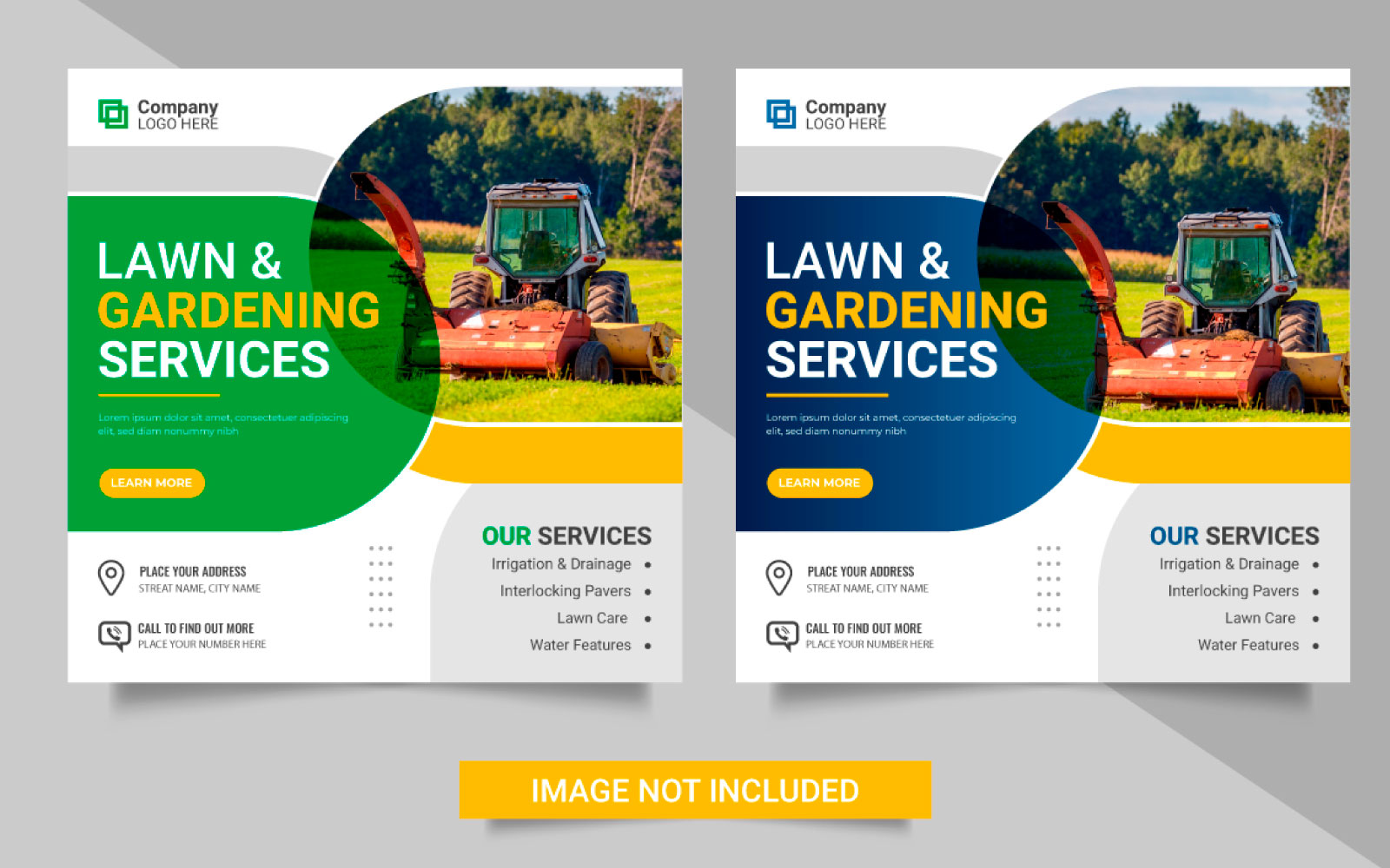 Agriculture service social media post banner Vector  or lawn mower garden  banner