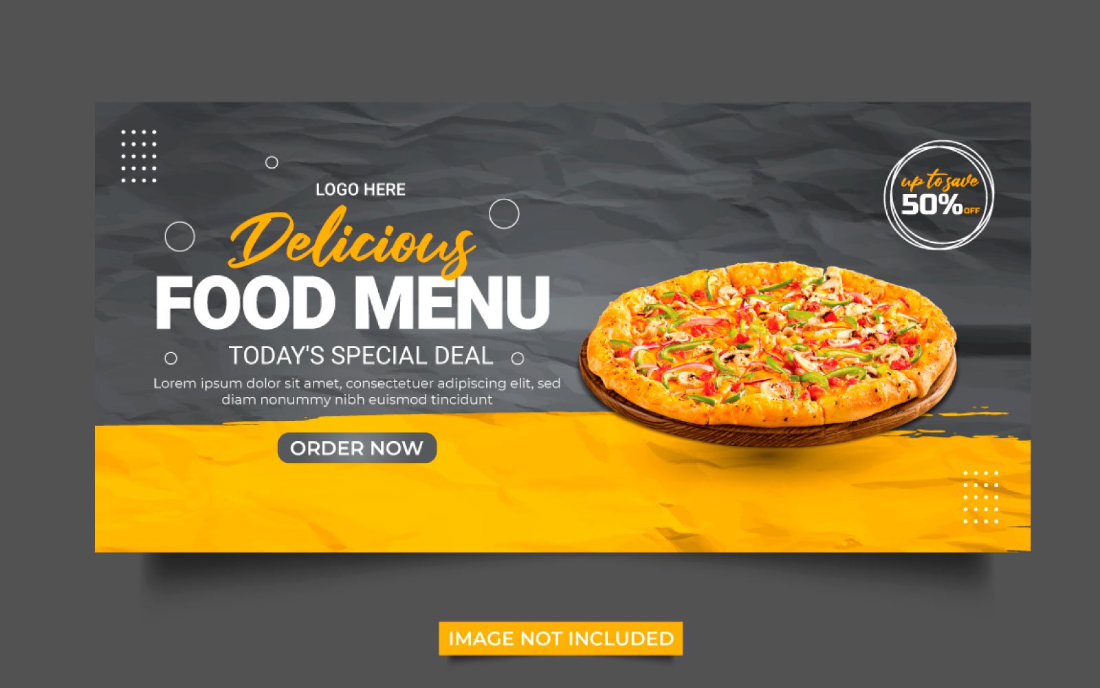 Food web banner Social media cover banner food advertising discount sale