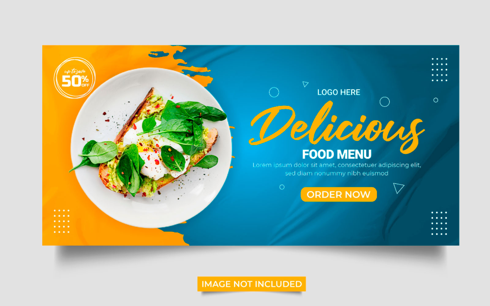 Food web banner Social media cover banner food advertising discount template social media  design