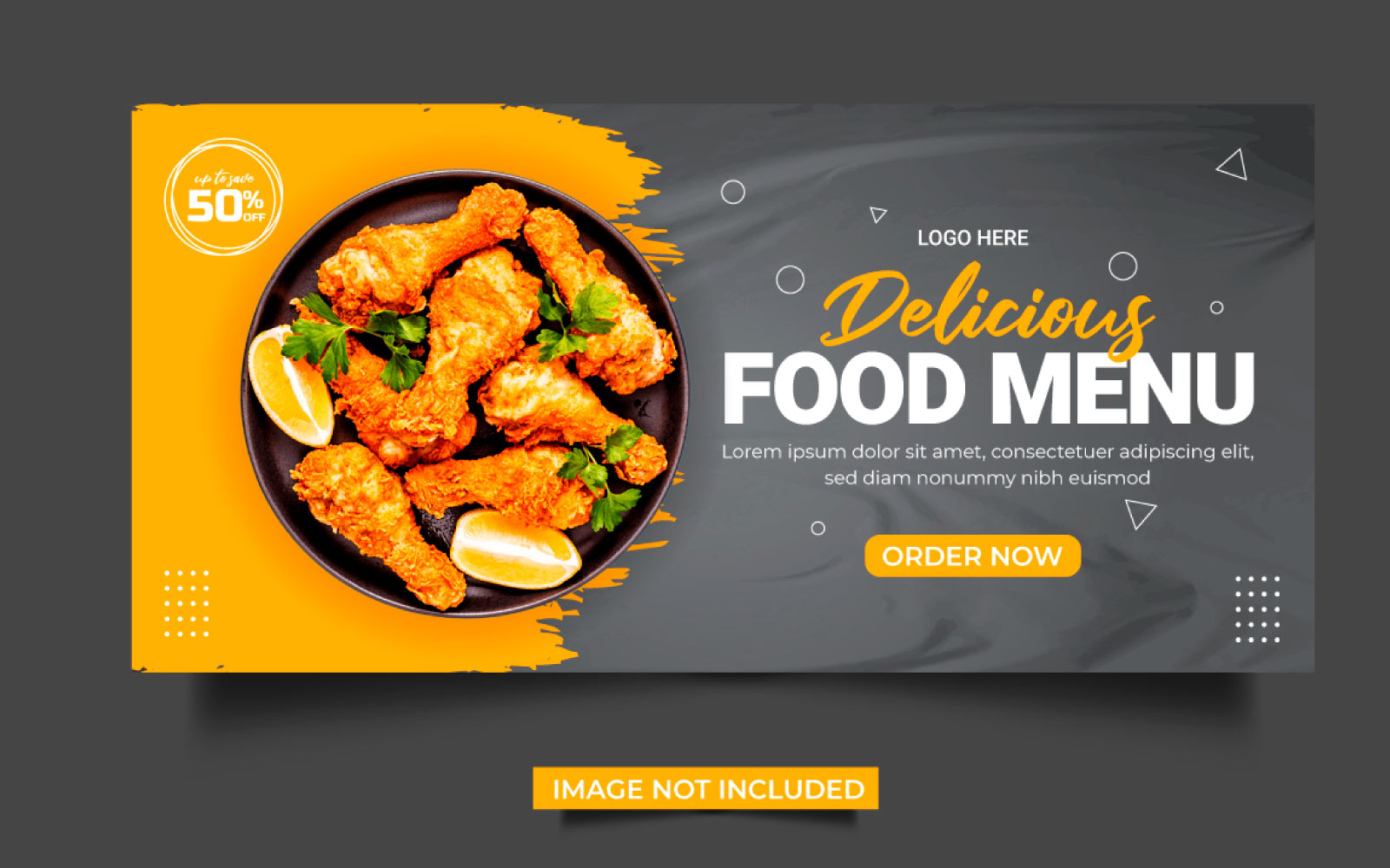 Food web banner Social media cover banner food advertising discount sale offer concept