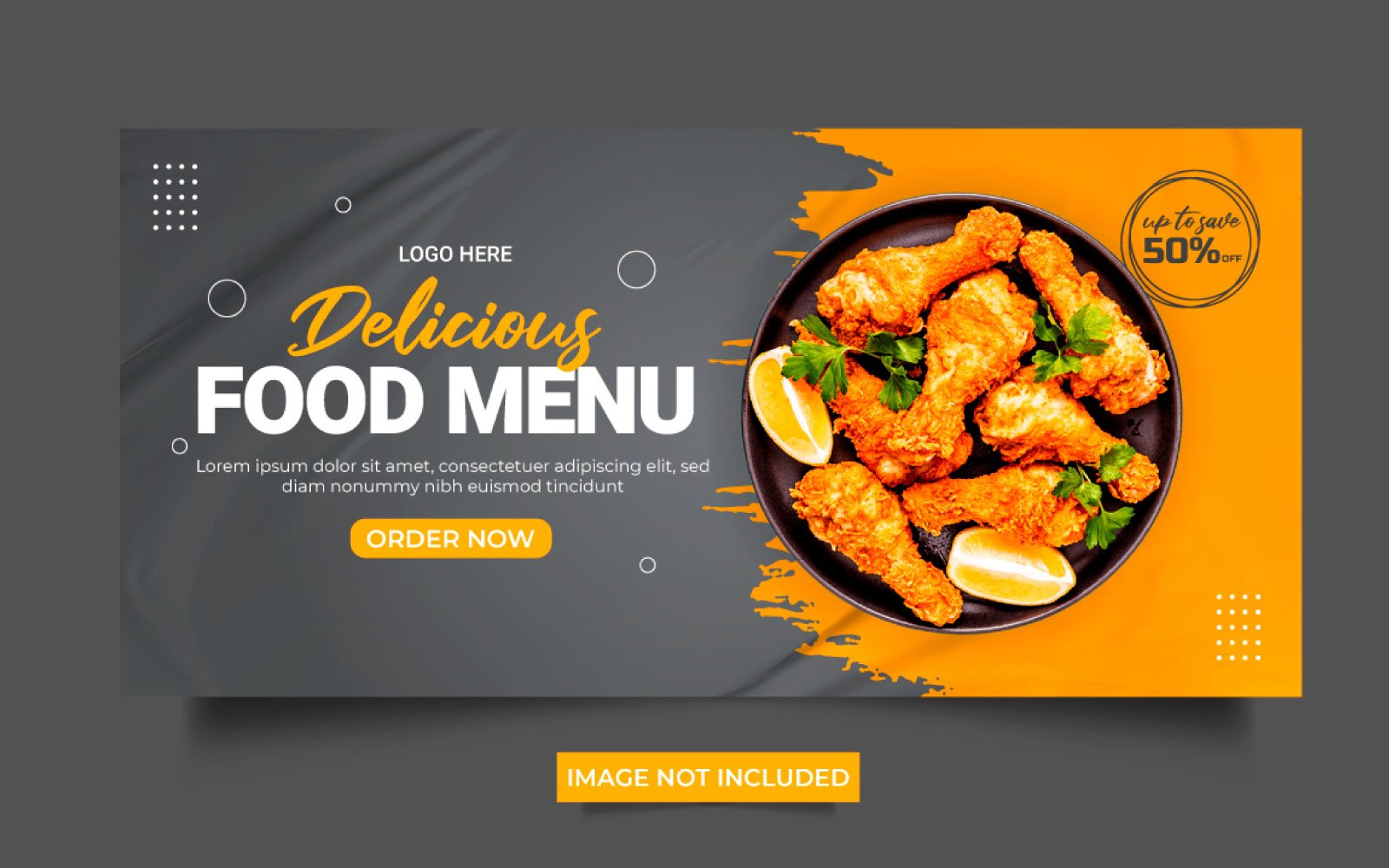 Food web banner Social media cover banner food advertising discount sale  template  design