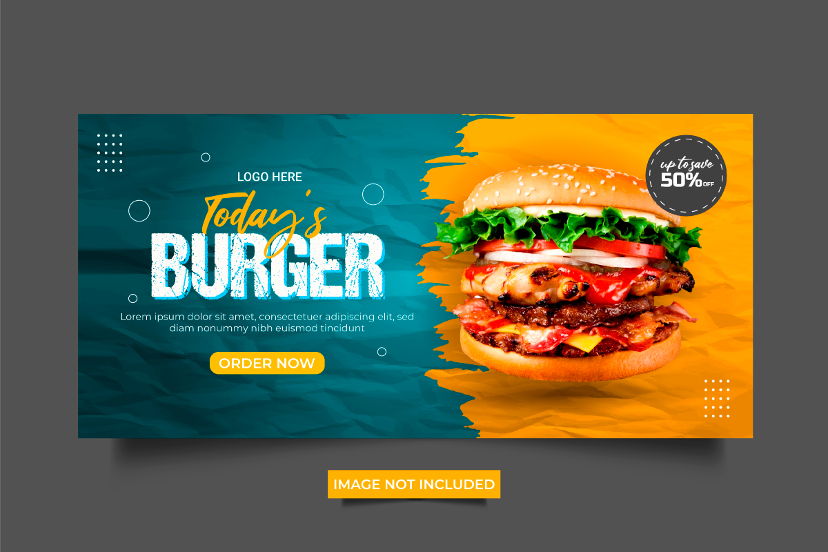 Food web banner Social media cover banner food  discount sale offer template Vector design