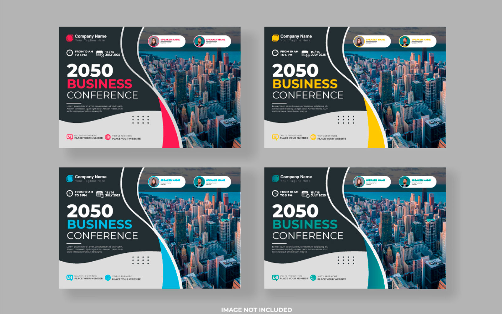 Corporate abstract business conference flyer or horizontal flyer and invitation flyer