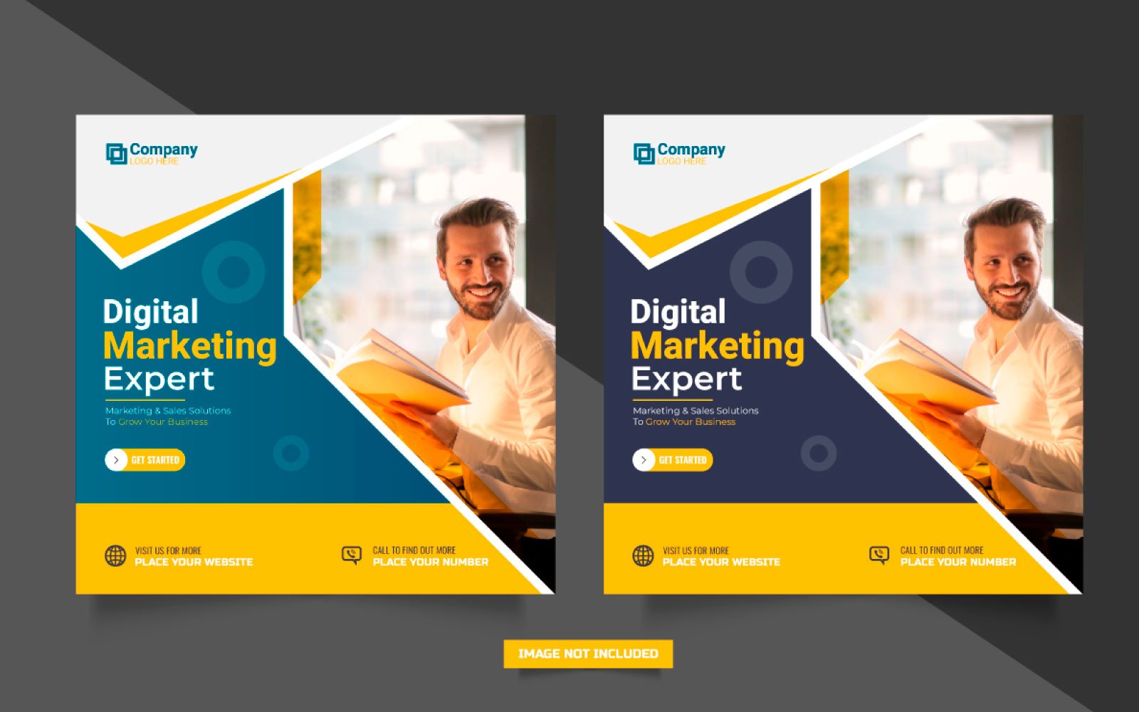 Vector digital marketing agency square flyer or social media post template