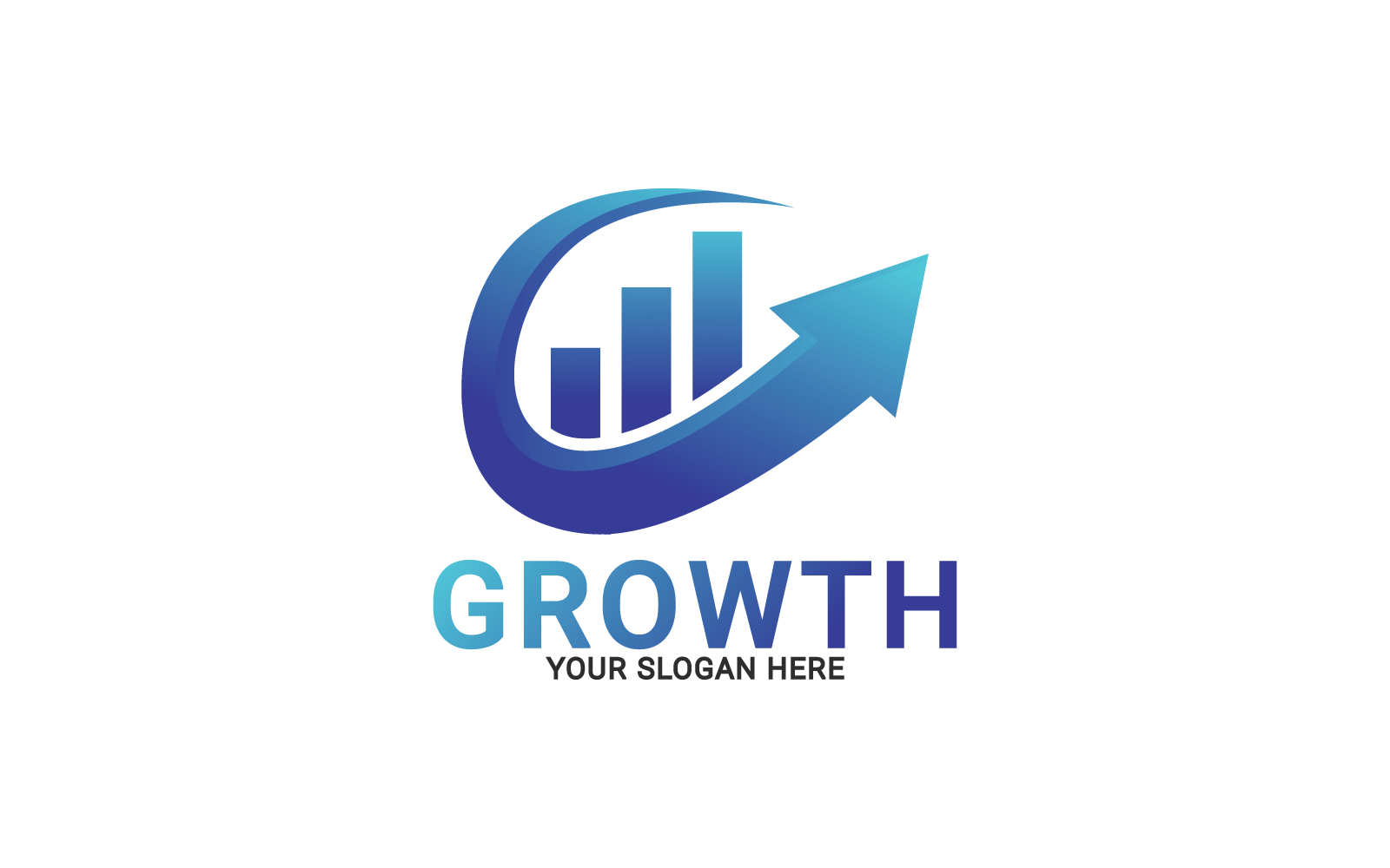 Target Growth Logo, Growth Income With Up Arrow Logo Template