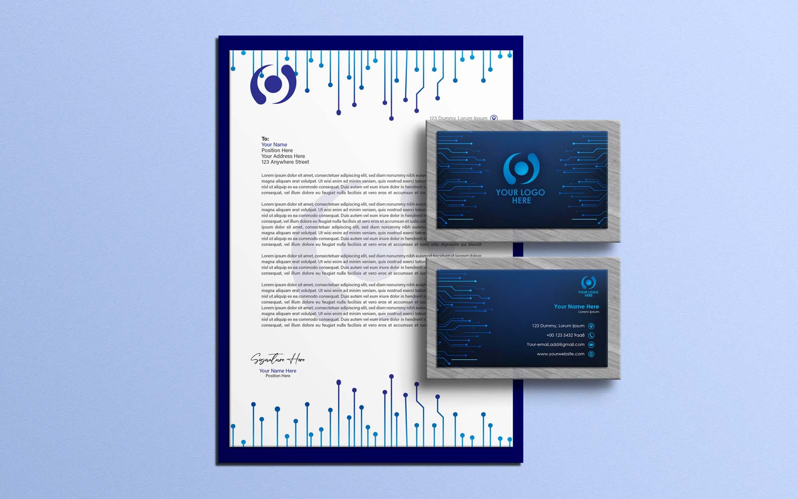 Professional Technology Letterhead And Business Card Design - Corporate Identity