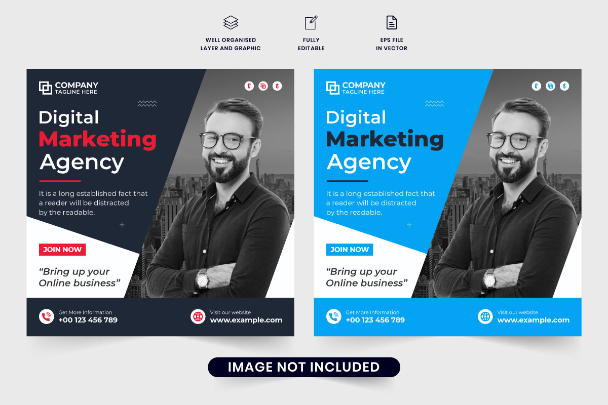 Brand marketing agency template vector