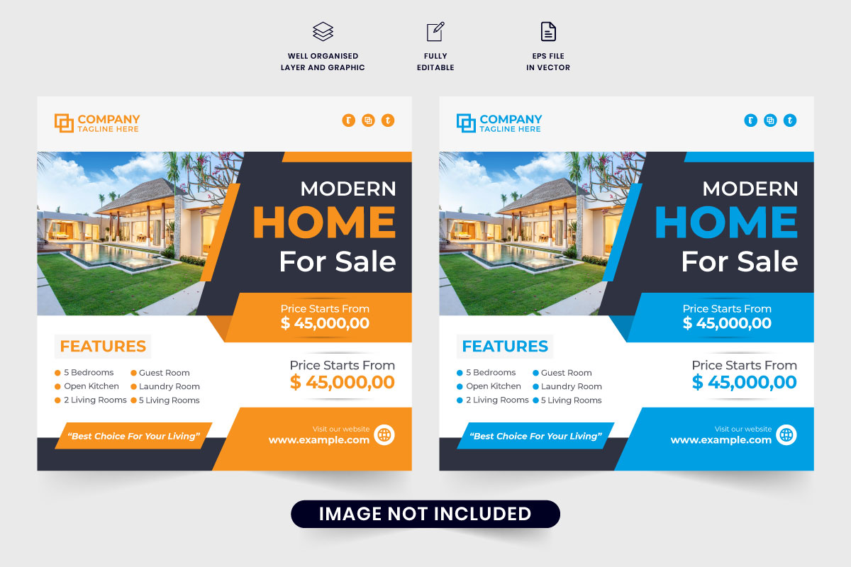 Home sale social media post template