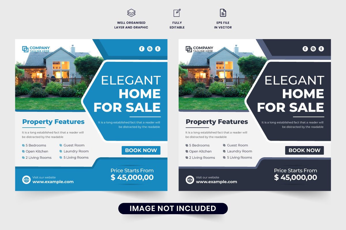 Property selling template vector design