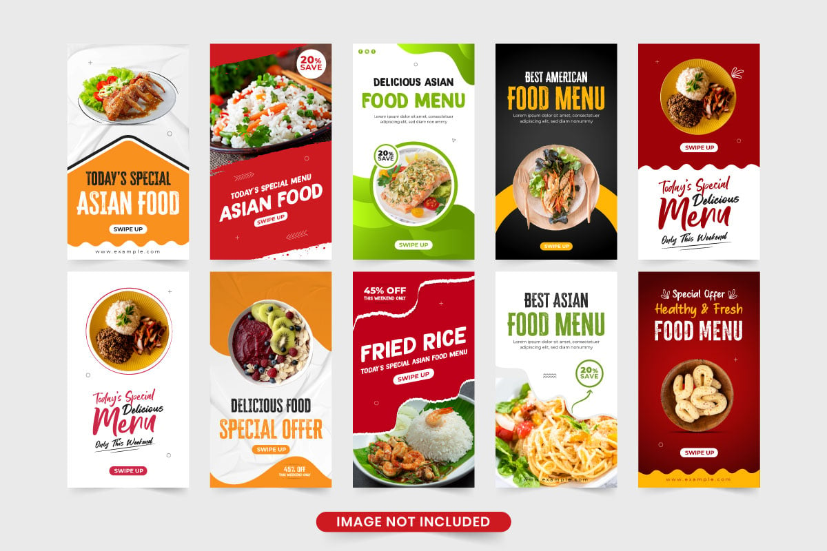 Food menu promotional web banner vector