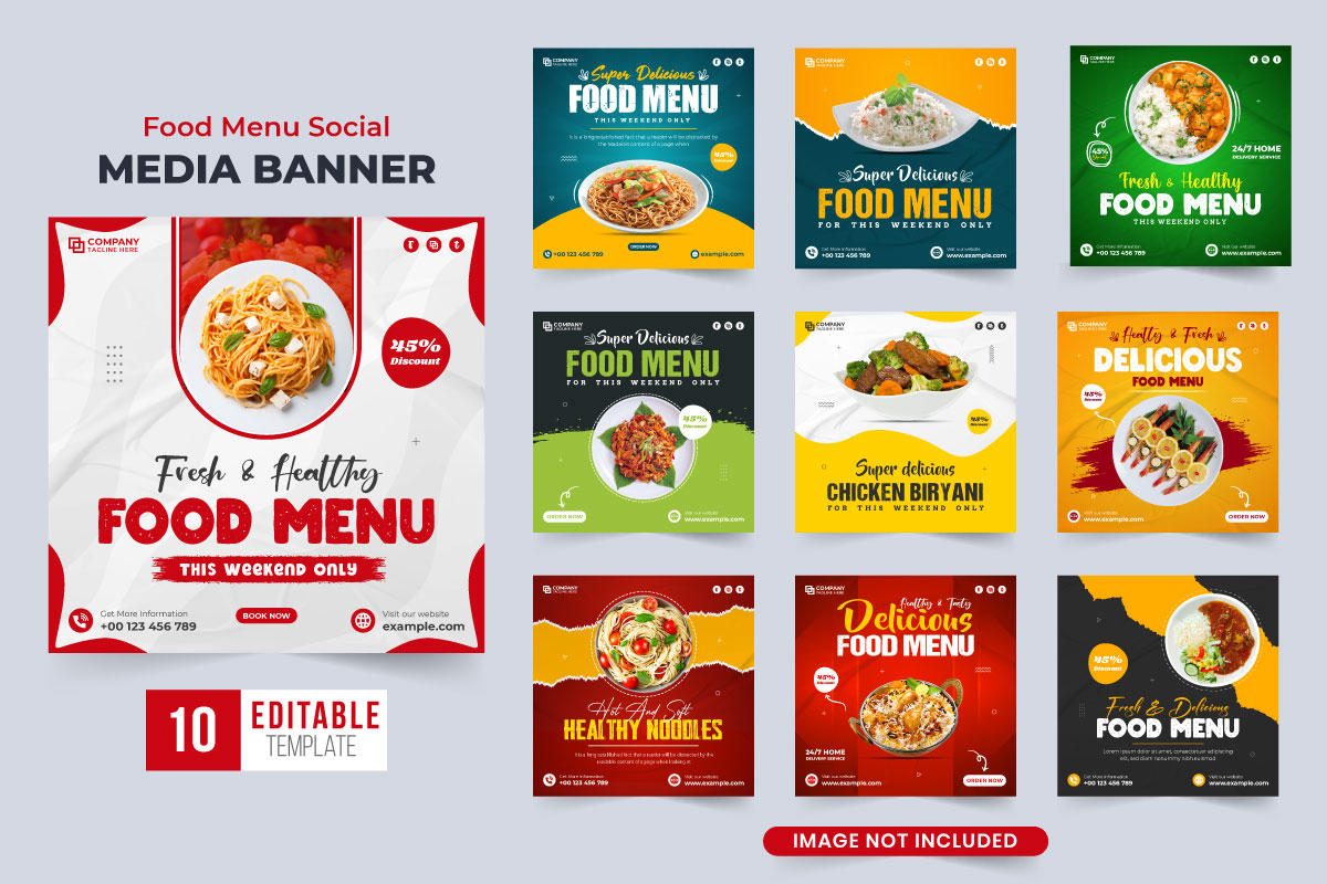 Restaurant menu template collection