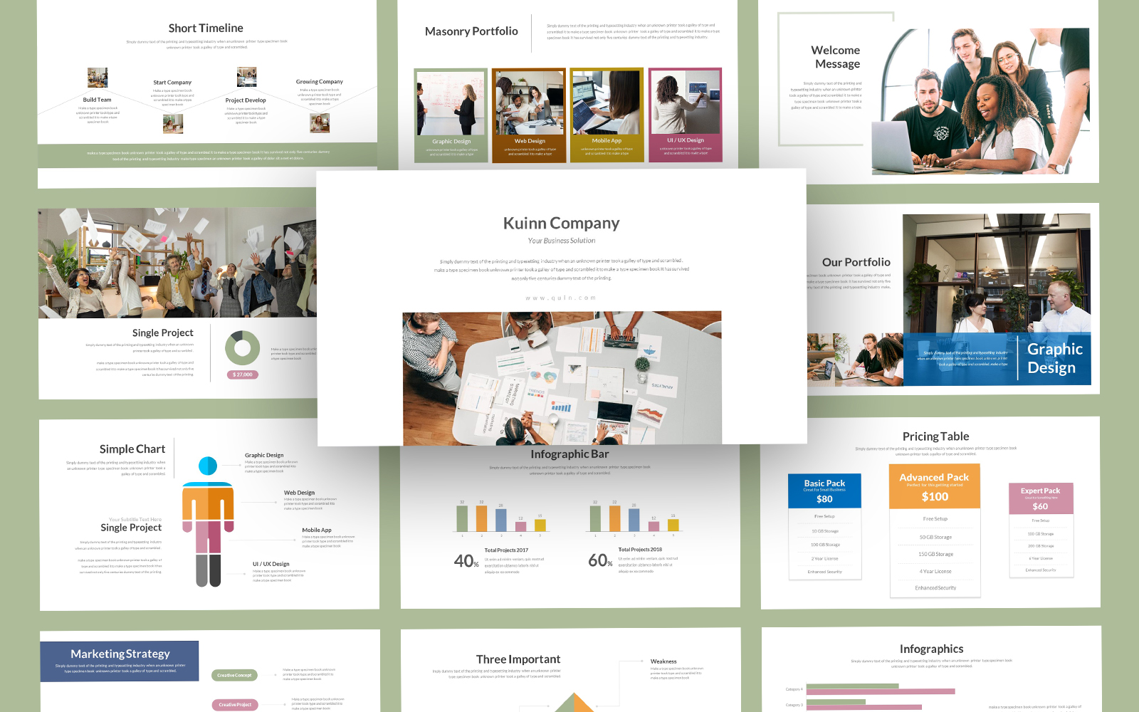 Kuinn Minimal Business Google Slides Template