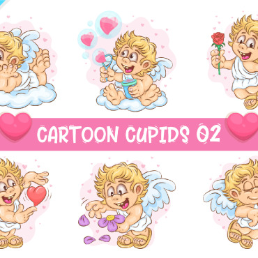 Cartoon Cupid Vectors Templates 302638