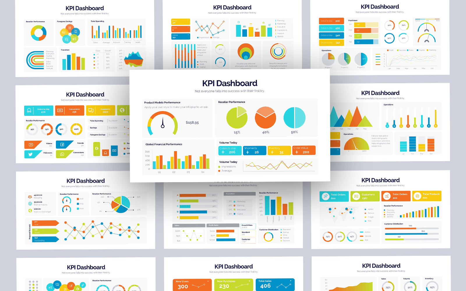 Business KPI Dashboard Professional Keynote Template