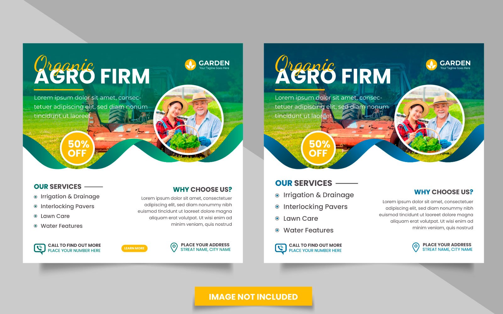 Vector agricultural and farming services social media post and lawn  gardening social media banner