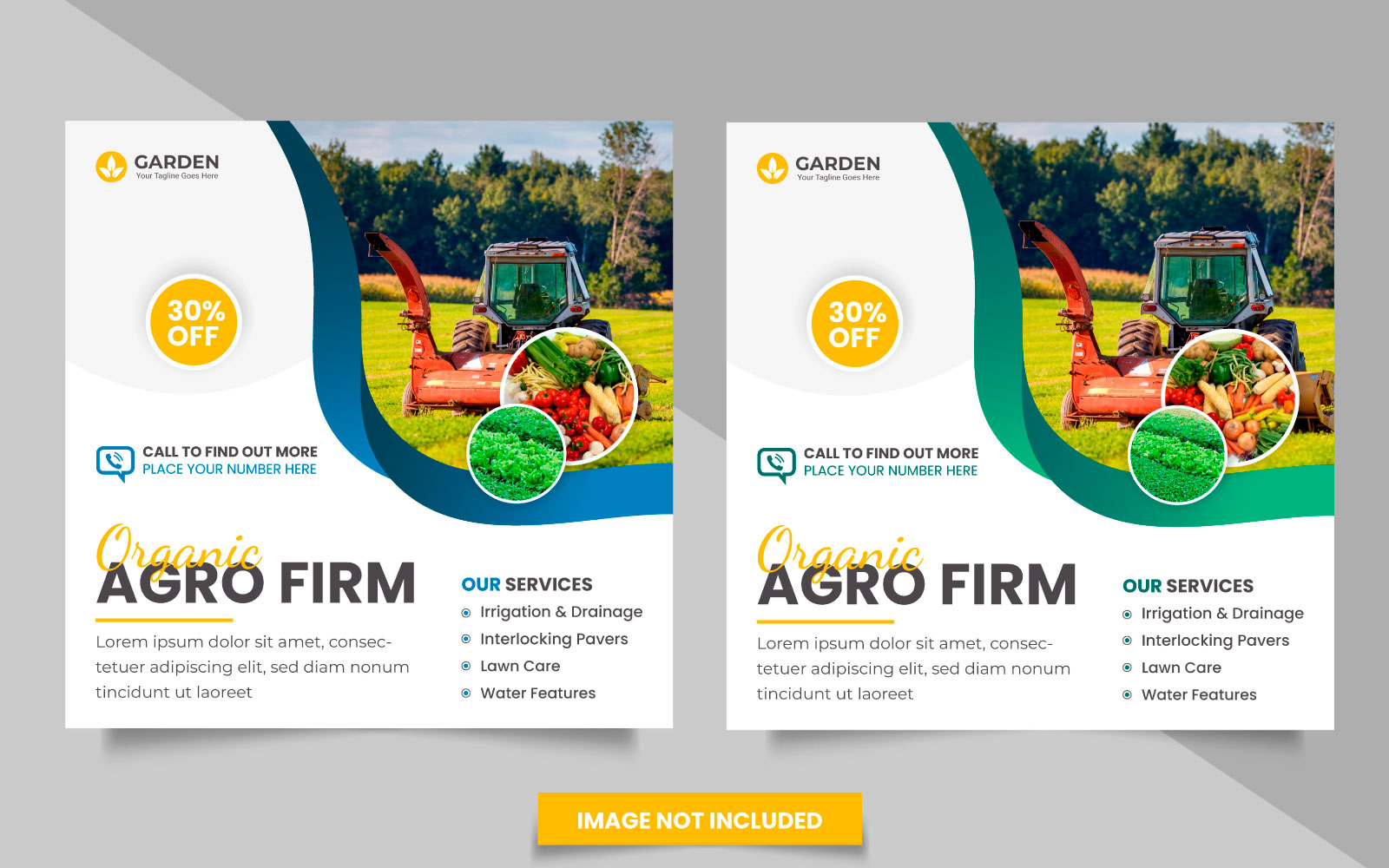 Agricultural and farming services social media post and  gardening social media banner