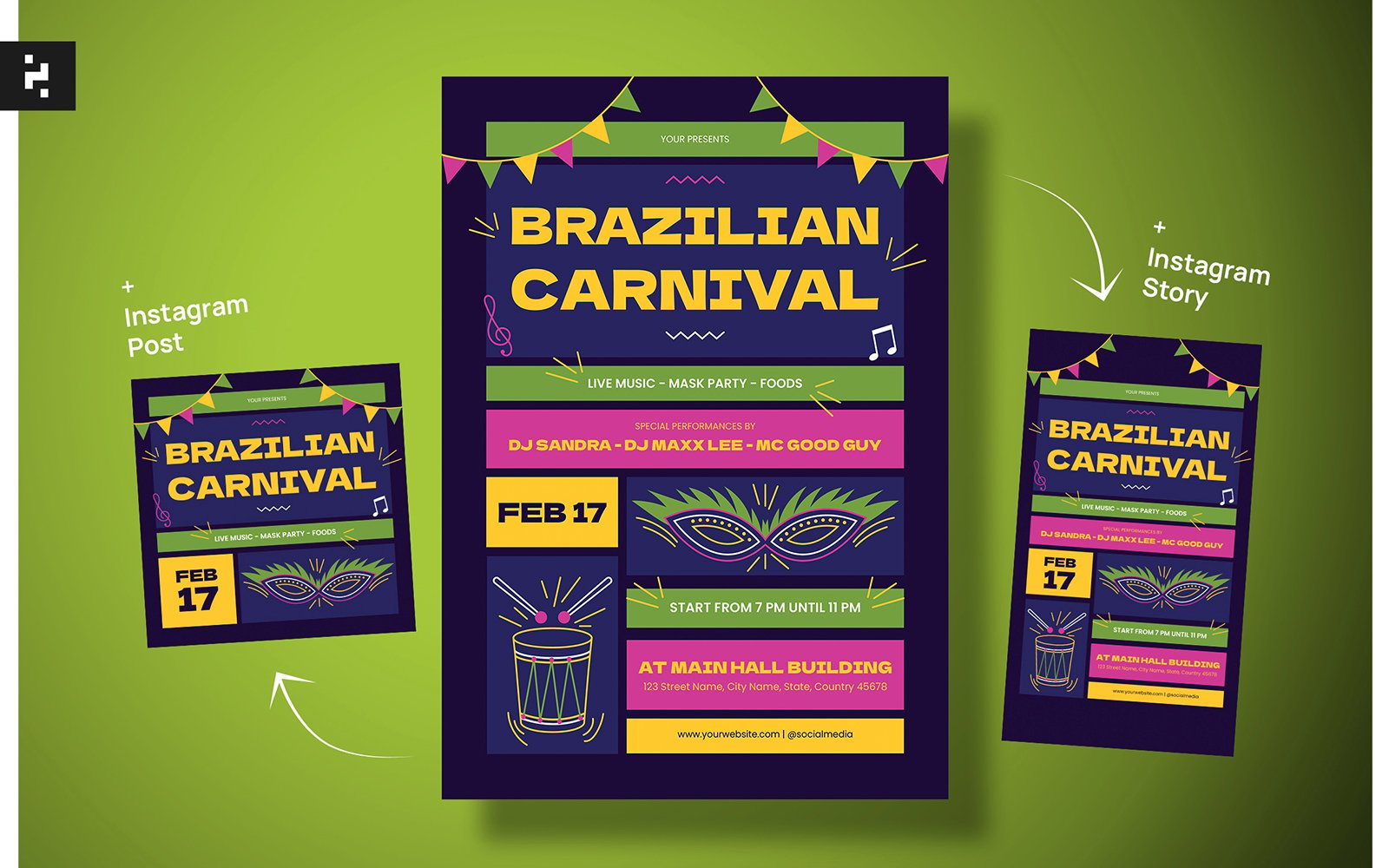 Brazilian Carnival Modern Flyer