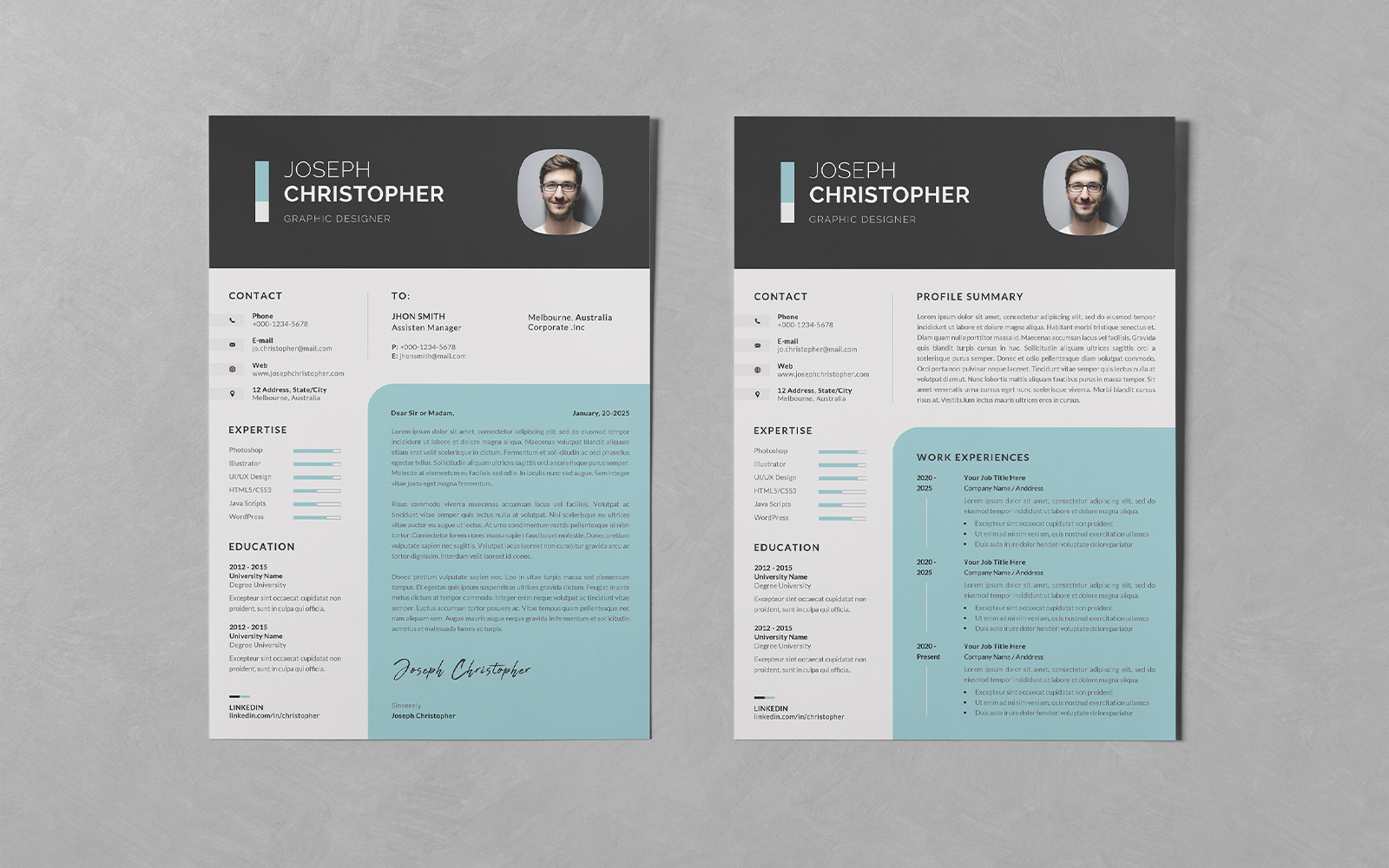 Resume/CV PSD Design Templates Vol 134