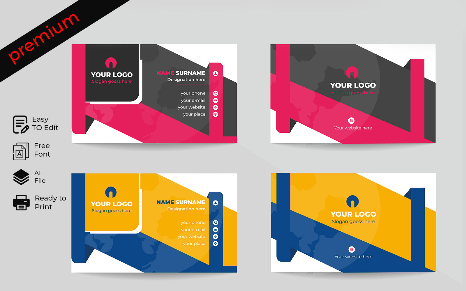 Business card Design  Template and ready for print