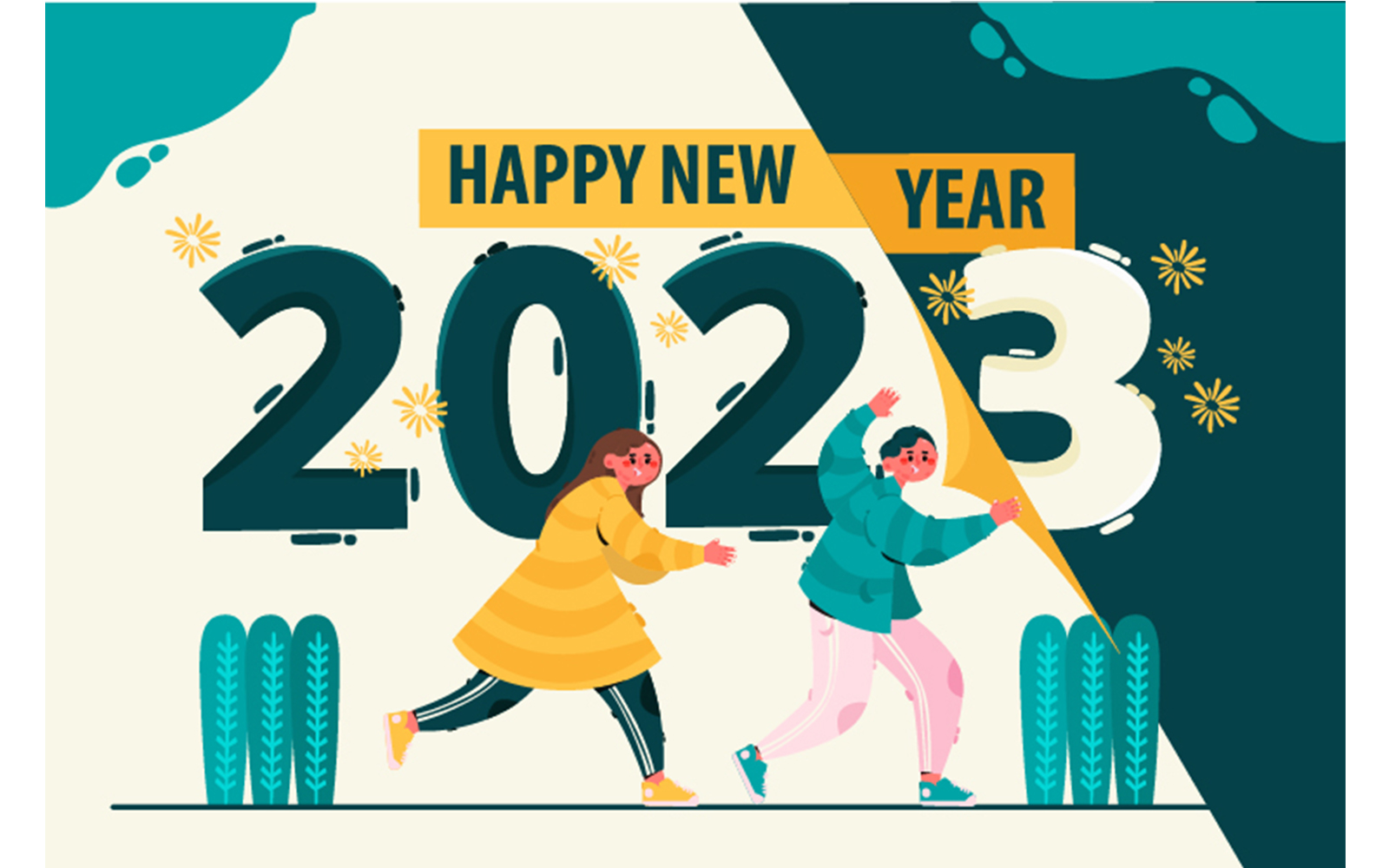 Changing New Year Background Illustration