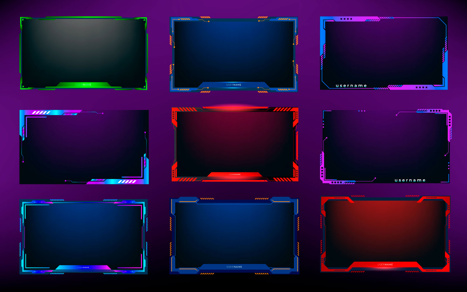 Twitch stream overlay package including facecam overlay design , offline, starting soon