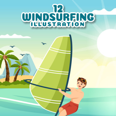Windsurf Sport Illustrations Templates 304246
