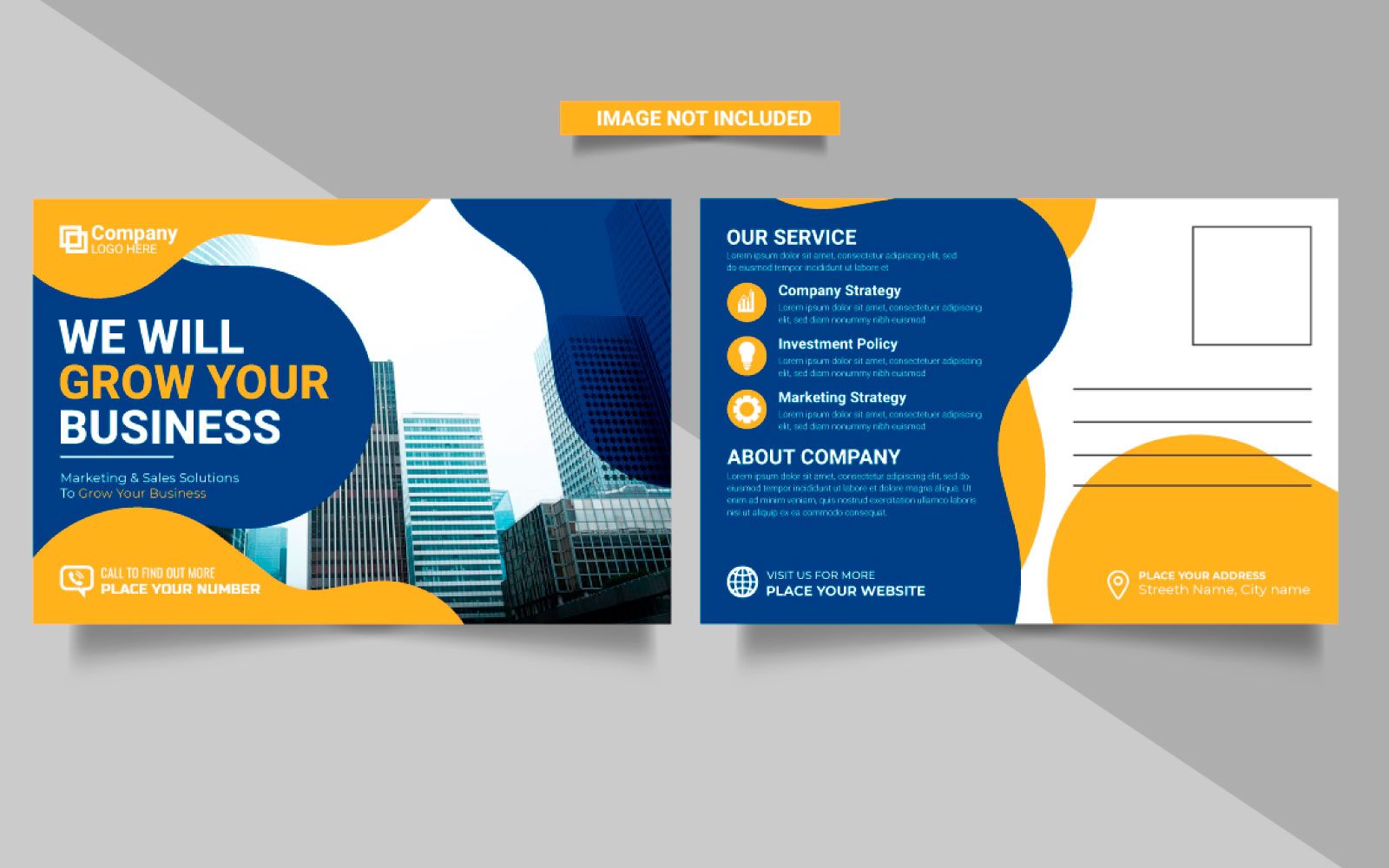 Corporate postcard design template. amazing and modern  Postcard design template.