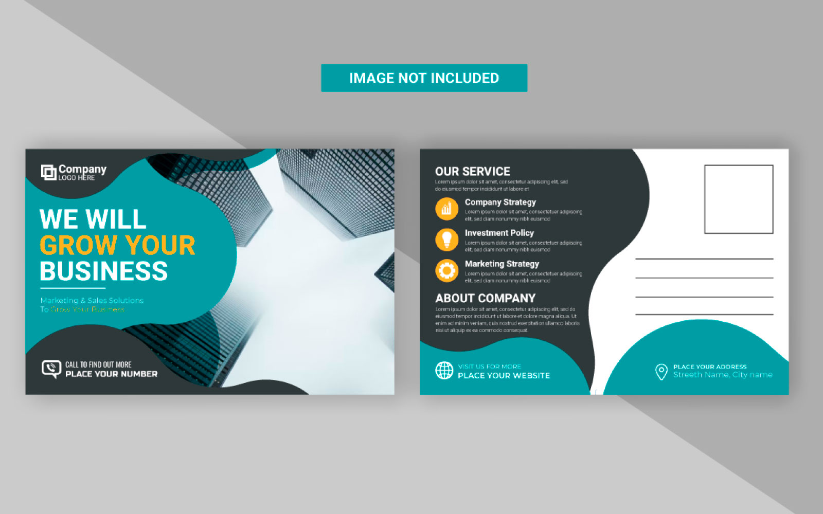 Corporate postcard design template. amazing  Postcard design template.