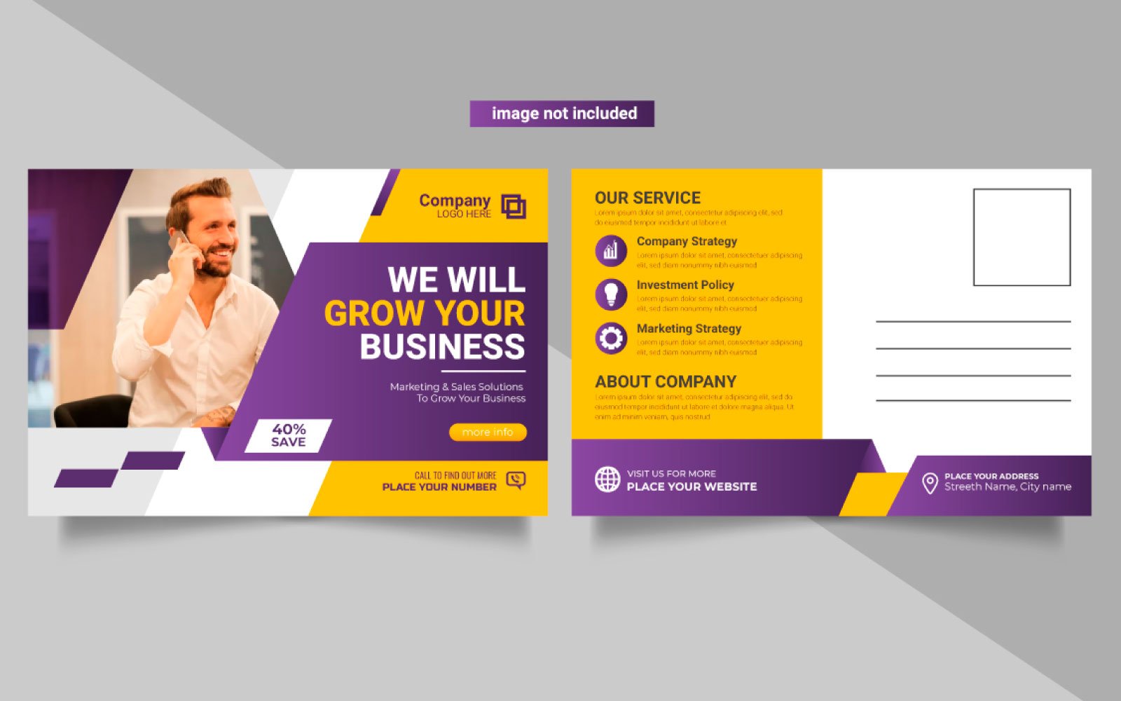 Corporate postcard design template. amazing and modern postcard design. concept