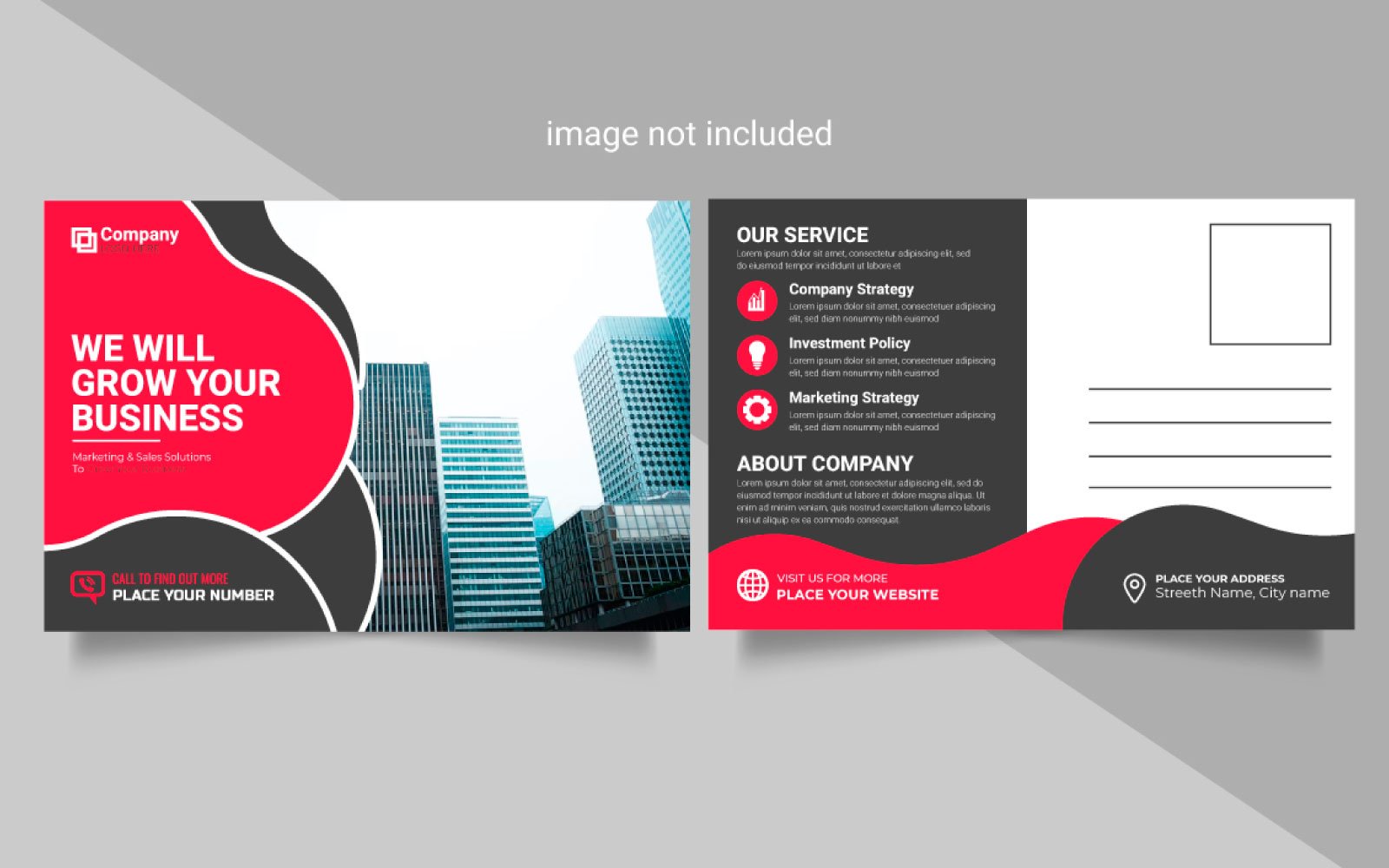 Vector Corporate postcard design template. amazing and modern postcard design