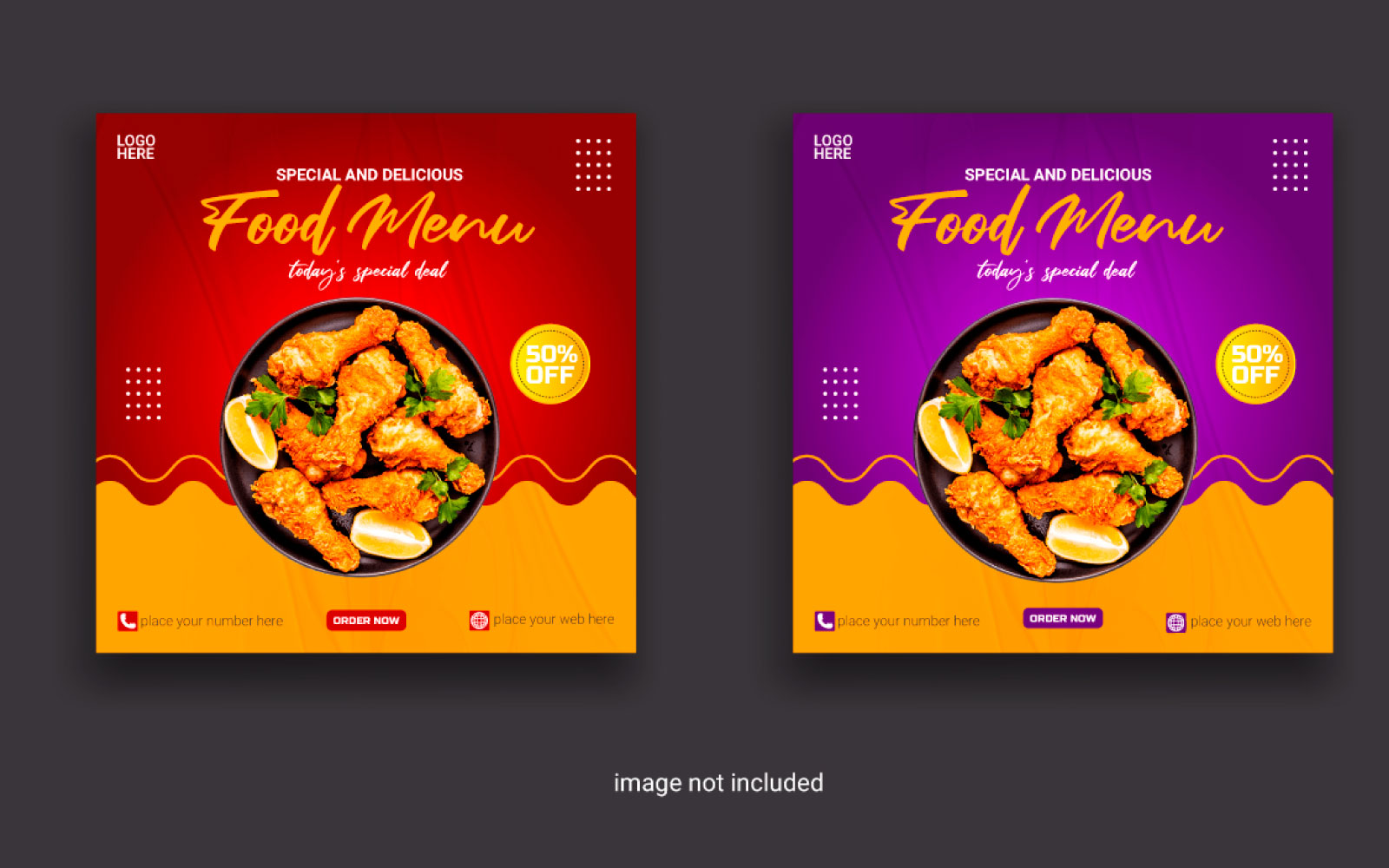 Food social media post for advertising  template social media food cover post design