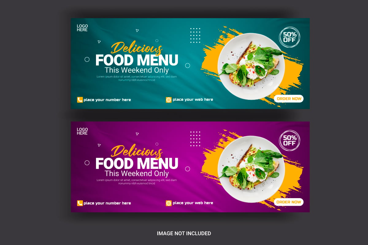 Food Social media cover  advertising discount sale offer template social media food cover post