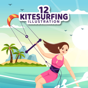 Kitesurfing Water Illustrations Templates 304388