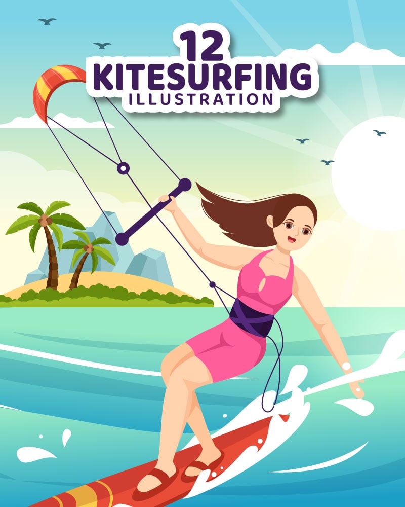 12 Kitesurfing Illustration