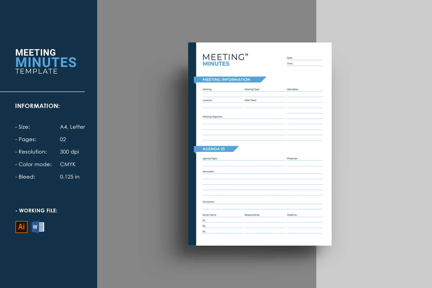 Meeting Minutes Printable Template