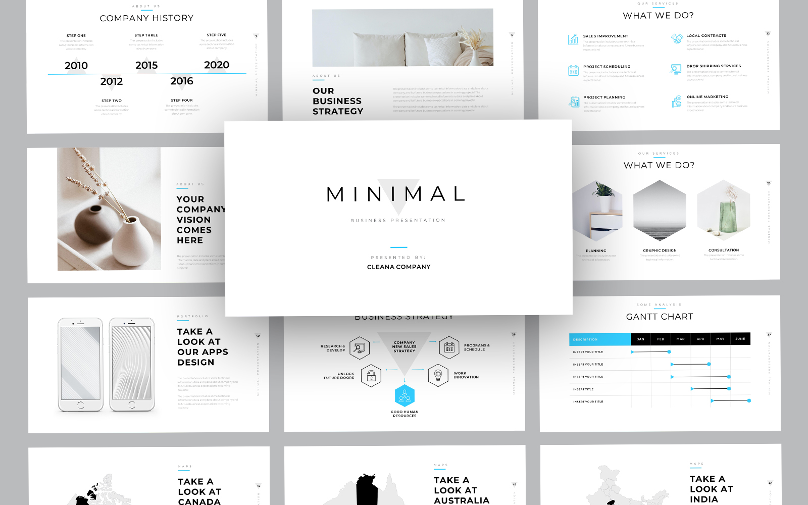 Cleana Minimal Business Keynote Template